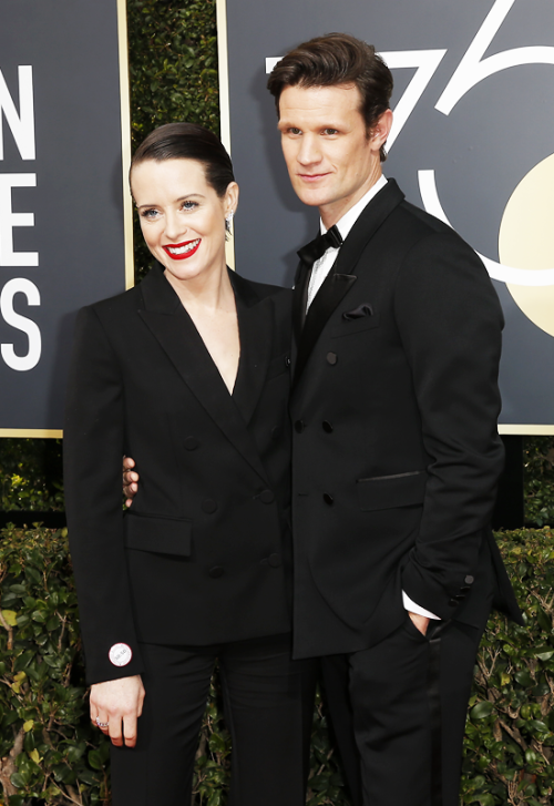 Claire Foy and Matt Smithattend the 75th Annual Golden Globe Awards at The Beverly Hilton Hotel on J