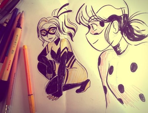 Little Inktober with a new (?) ship I call LadyBee (and I forgot to draw Ladybug’s earring..)