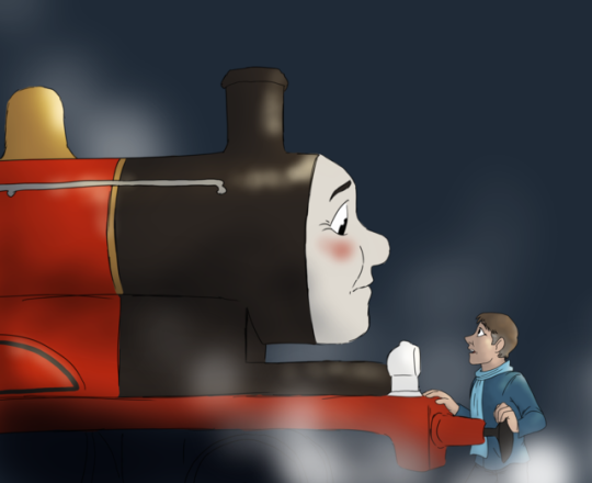 photo Thomas And Friends James X Emily ask the steam team in an au where