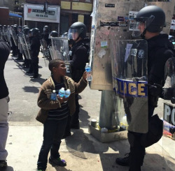 verdigris113:  Since there was such a great response from my last post displaying pictures of children supporting Police officers and National guardsmen in Baltimore …Here is a few more!Btw, note the little girl with the purple hood, that’s the third