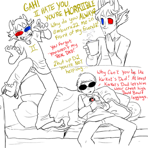 dragonnova:  querulousartisan asked: Could Sollux end up with a crush on Dave? And if so… how would Psi feel about that? dN: Any ship is possible, and I don’t think Psii would care either way.  He likes the Striders, so he’d be cool with it, but