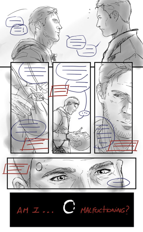 Pages 16-17 of Haunted ProjectChapter II recap. Only 3 more pages to go and will be fully sketched!