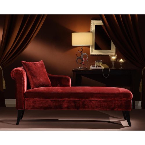 A super posh red chaise lounge.