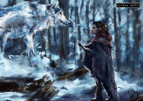 Arya Stark and Nymeria by iartcrazy