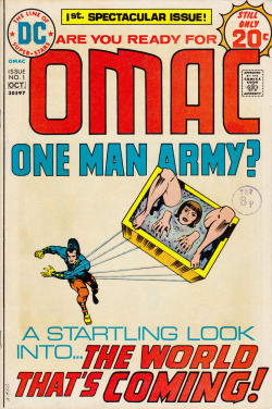 OMAC No. 1 (DC Comics, 1974). Cover art by Jack Kirby.From eBay.