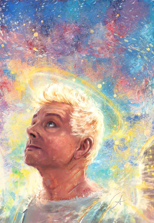 mistysblueboxstuff:a small aziraphale study cos i love him v much