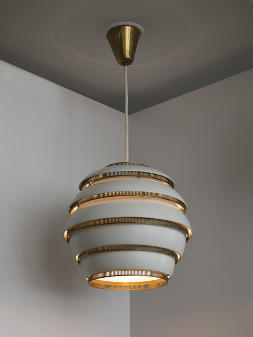 ALVAR AALTO, Ceiling Light model No.A331 (aka The Beehive), Finland, 1953. Material lacquered alumin