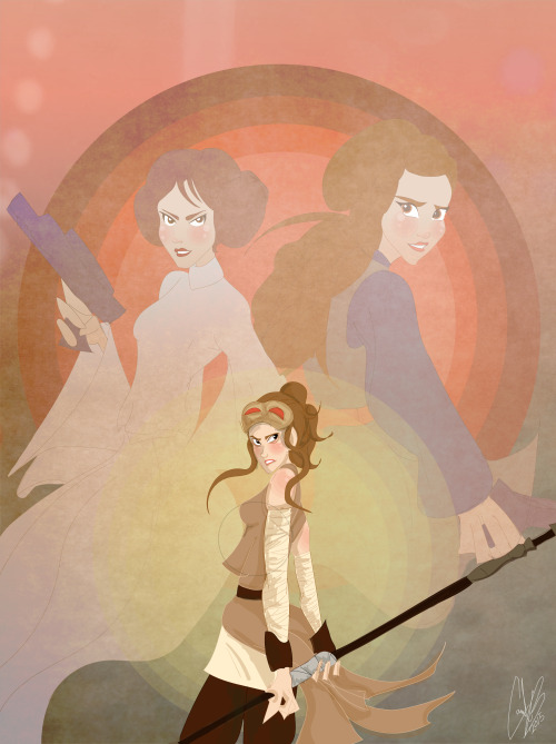 courtdoodles: “Transcendence” Had some itching to draw some Star Wars leading ladies thi