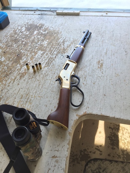 I wanna be a cowboy, baby!(Left) Henry Mare’s Leg .45 colt(Right) Marlin 336 30-30