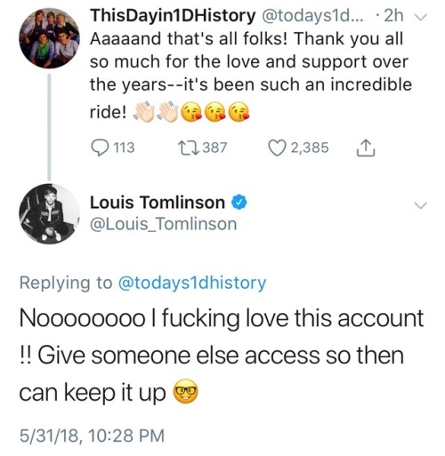 Louis on Twitter || 31 May 18