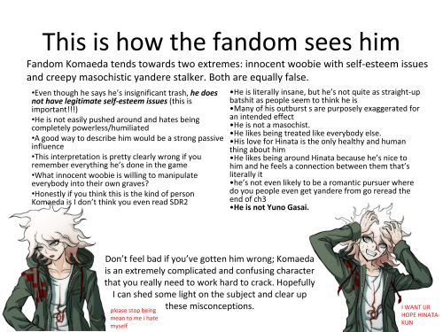 zemeth:  hieromancer:  I hope this came out coherent. Art credit: x | x | x Also the “ya did clean" panel edit and supa luck joke are from the mind of tumblr user despairkomaeda. Jamie also helped a lot!!! now please stop characterizing him as