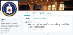 nerdology:  The CIA has a Twitter account.