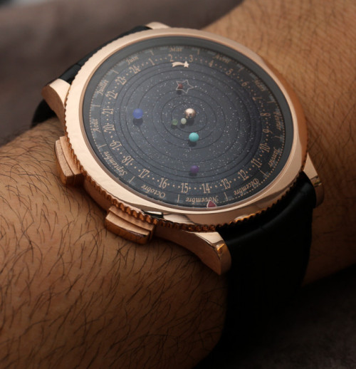 enochliew:  The Midnight Planétarium by Van Cleef & Arpels The movement of each planet is true to its genuine length of orbit: it will take Saturn over 29 years to make a complete circuit of the dial, Jupiter will take almost 12 years, Mars 687 days,