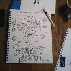 artbyradway:  I’m a big fan of the Pizza Party Podcast and the people who are a part of it and look forward to it every other week. I like it so much I draw shitty fan art while I listen to it. If you like animation give it a fucking go.  