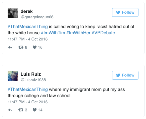 the-movemnt: #ThatMexicanThing makes sure Mike Pence can’t just shrug off Trump’s racism In Tuesday