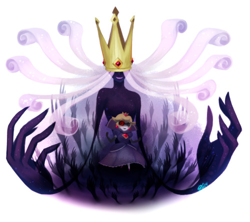hekyll-jyde:  The dreaded demon Shadow Queen for blizooka’s Paper Mario TTYD collab! I originally wanted to get more of her backdrop in there like the coffin/dark flames, but I think the spooky hands were a better choice overall. 