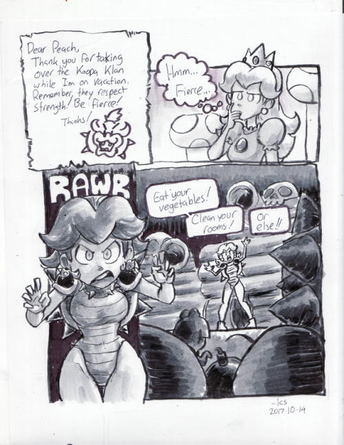 iancsamson: Inktober 14 - ‘Fierce’ Peach And here the Koopas thought they’d be able to throw spitballs at their substitute tyrant. 