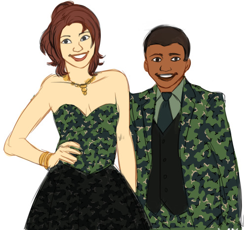 pootles:  im working on a fanfiction that revolves around jean kirschtein having a very unfortunate prom experience when marco agrees to go with dazz out of pity so i drew all these kids in their shitty ass promcoming outfits