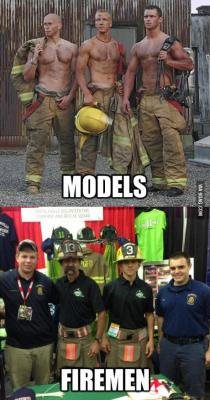 Diferencias entre bomberos y modelos.