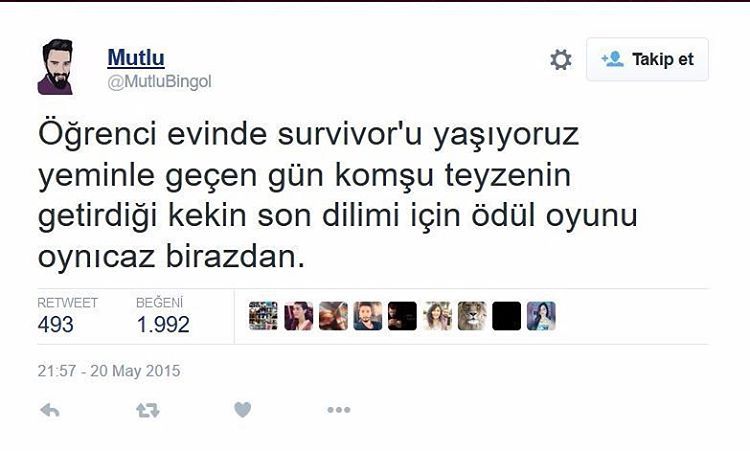 Öğrenci evinde survivor'u...