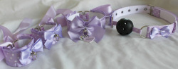 kittensplaypenshop:  shells42:  pet-lucretia:  kittensplaypenshop:  Custom order for Tyler.Bubble gum set in lavender and matching ball gag &lt;3   *heavy breathing*  would replace the gag with a tail   We have matching lavender fur ^_^ 