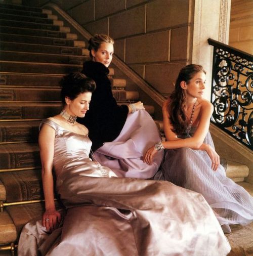 Pinterest , Marina Rust, Lauren duPont and Aerin Lauder on the steps of the Frick Collection, photog