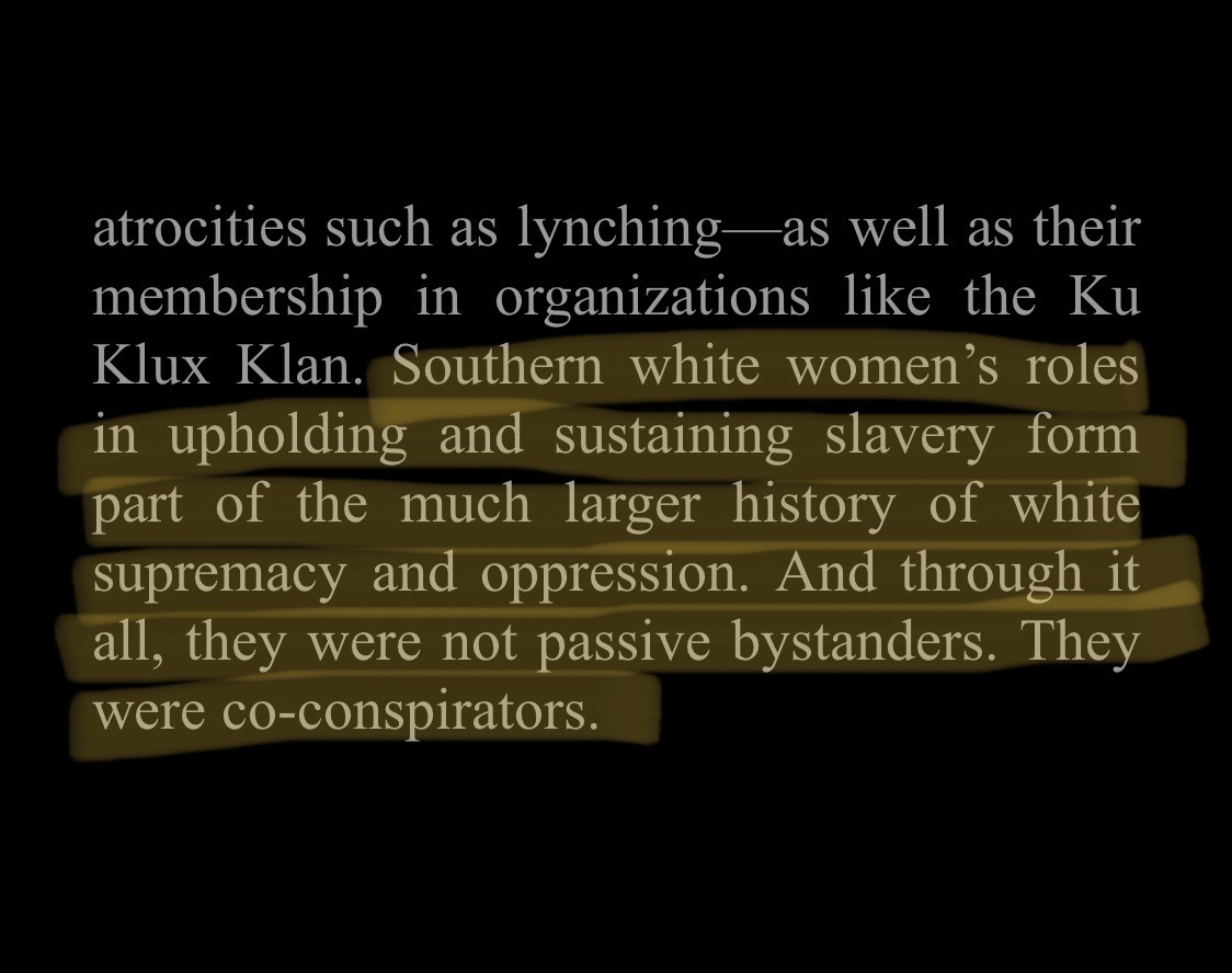 I just finished reading They Were Her Property by Stephanie Jones-Rogers and holy fuck. A lot of shit really clicked and really makes a lot more sense now. Anyway, here are two quotes from the book that sum up a lot of shit really concisely. 