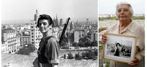 ready-to-fight: Marina Ginesta, anti-fascist fighter in the Spanish Revolution when she was just 17,