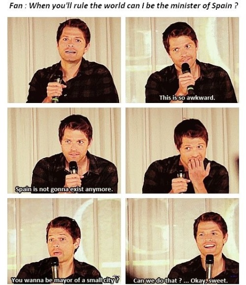 lestradeisasilverfox:Try as you might but you will never be as perfect as Misha Collins is.
