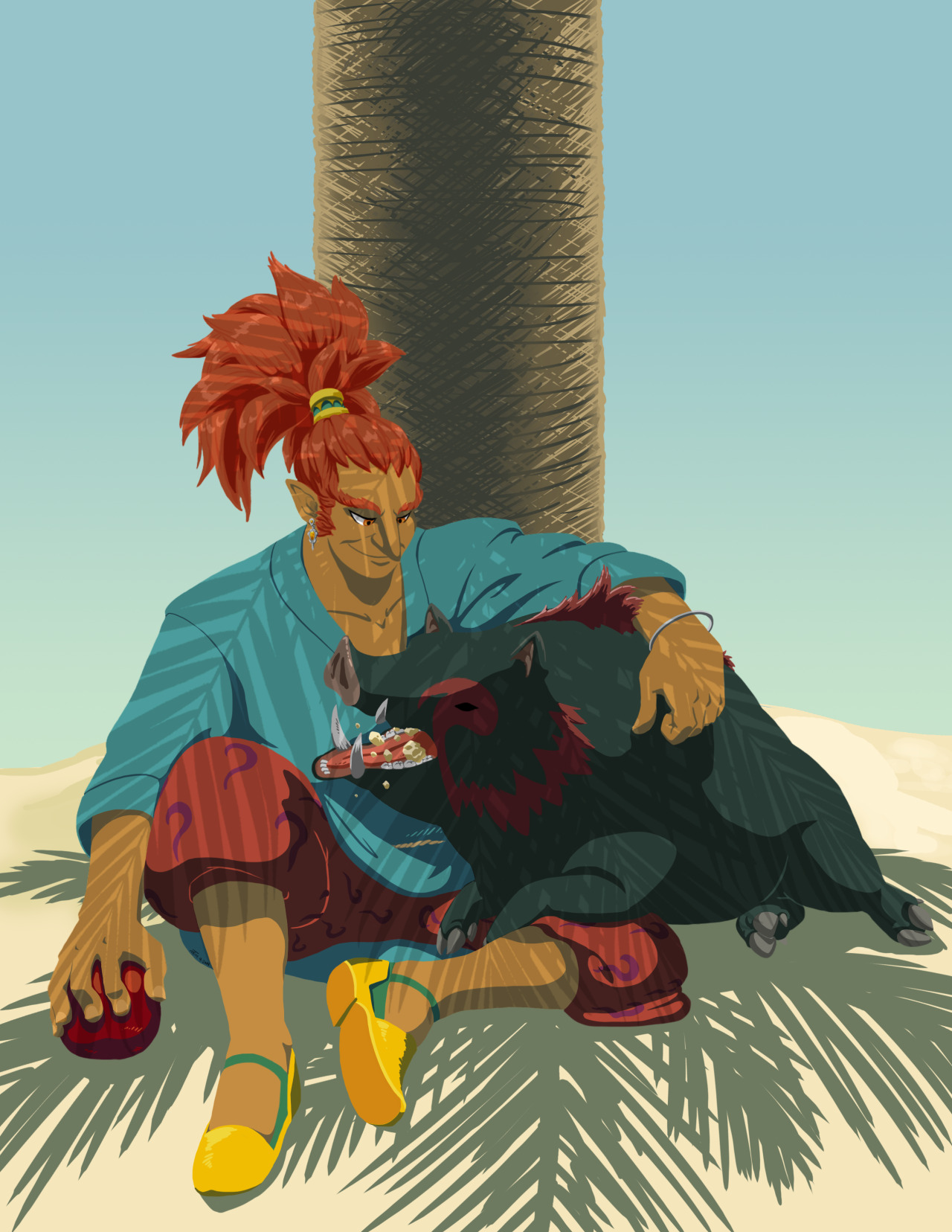 Now that it’s been released and sold, I can finally share my contributions to @ganzine2020! I’m very proud of that window in particular, and I learned a lot while working on the pic of him and his boar buddy. #digital art#digital color#digital shaded#loz#ganondorf #ocarina of time #windwaker#twilight princess #legend of zelda #fan art