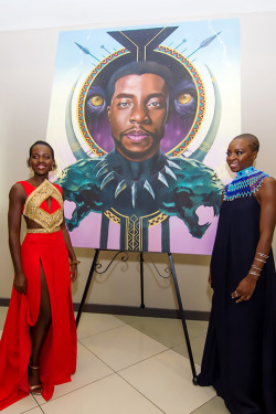 Danaigurirasource:  Danai Gurira And Lupita Nyong’o At The South Africa Premiere