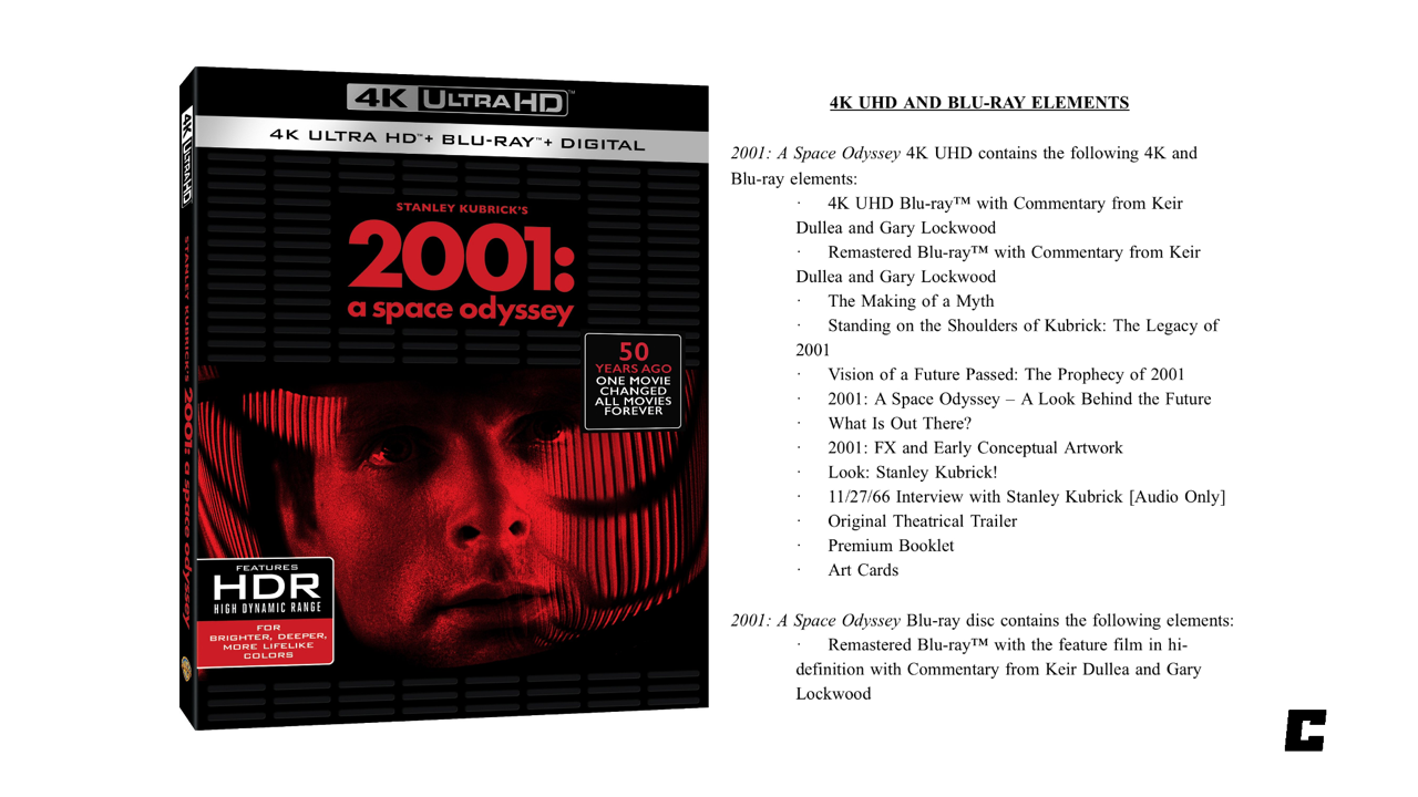 ‪The folks at Warner Bros Home Entertainment have sent out the details on this fall’s 4K UHD Blu-ray release of 2001: A Space Odyssey!