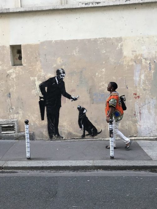 historyofartdaily - Banksy, Graffiti, June 2018, Paris, source