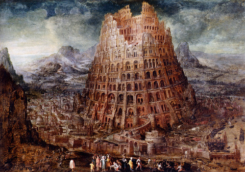 scribe4haxan:The Tower of Babel (c .1600) ~ by Marten van Valkenborch…