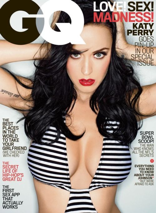 IT-girl Katy Perry on the cover of the latest GQ giving us a sexy cleavage show ;)