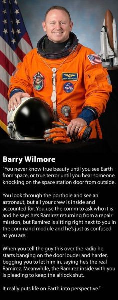 Discuss. (source: https://lifestyle.clickhole.com/incredible-we-asked-these-astronauts-what-it-s-like-to-1825124428#1, )