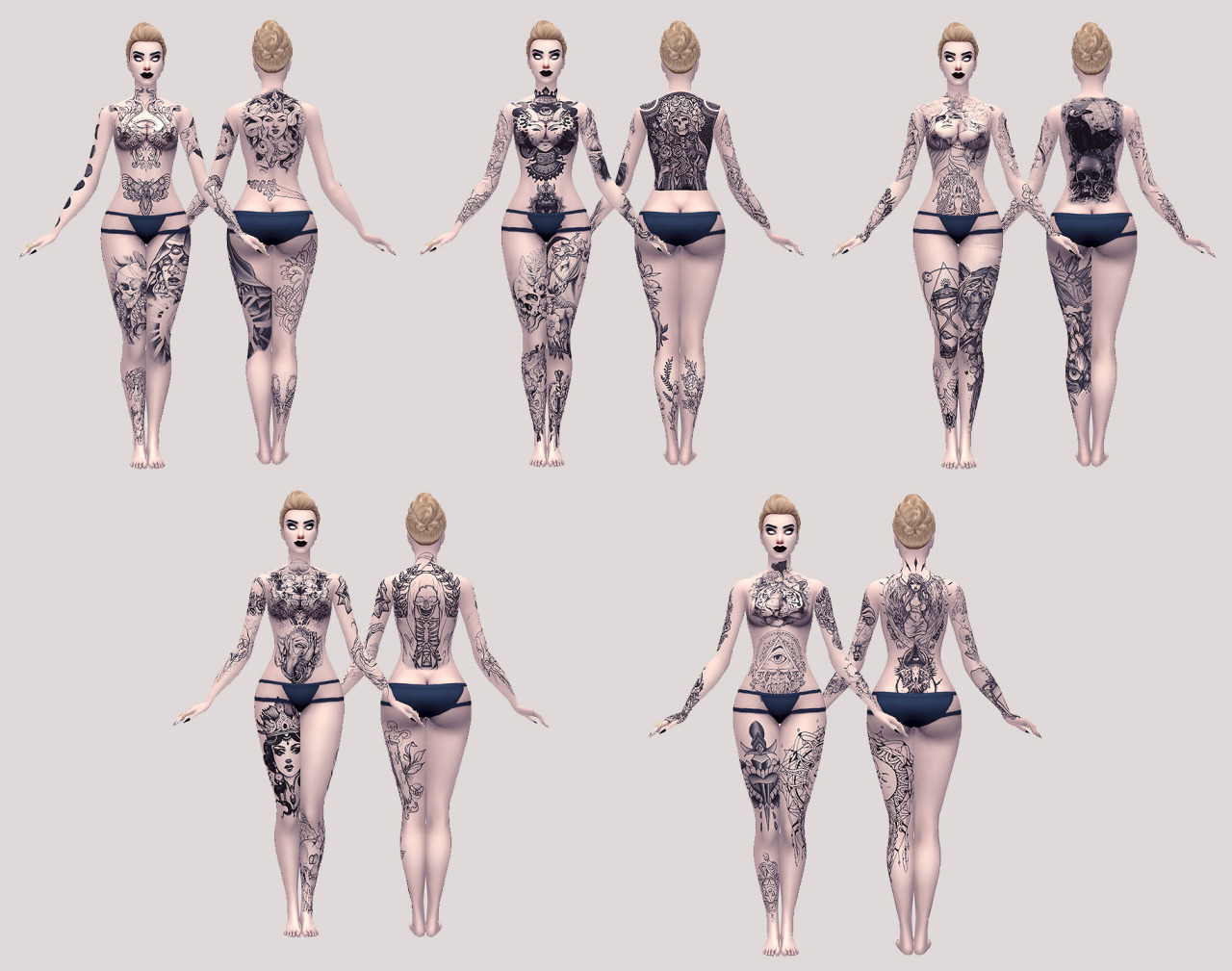 The Sims Resource  Full Body Tattoo 1