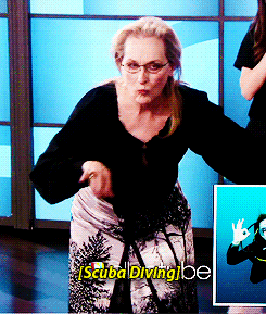 beablazemydearmockingjay:   Meryl Streep playing ‘Heads Up!’ on Ellen  Where