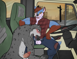 rooboyillustrations:  Well…. I mean…. if someone stops of give you a ride, and you want to show your gratitude… That’s one way to do it &gt;:3 Completed YCH for @blorusticwuff and Bearpaw93 on FA :3