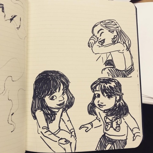 Lunchtime doodles of my daughter. #sketchbook #sharpie #lifedrawing #cafesketches