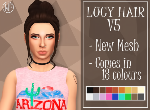 wild-pixel:Lucy Hair V5!!TOU (PLEASE READ!!) 18 swatches Not Hat Compatible Female teen to elder