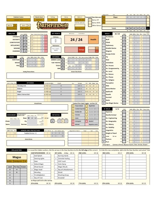 Behold! Our level 3 character sheets!