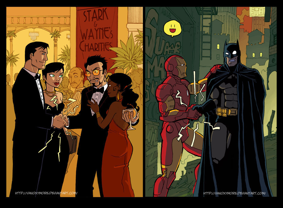 Comic Book Parody — Batman vs Iron Man: The Handshake By VanOxymore