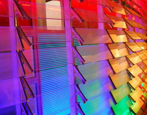 punirs:Detail of LEDs and shutters at the Torre Agbar, Barcelona (II)