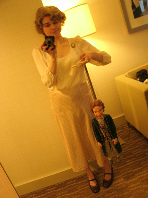 stitching-in-time:My cosplay of Charley Pollard at Chicago TARDIS 2015!The Eighth Doctor marionette 