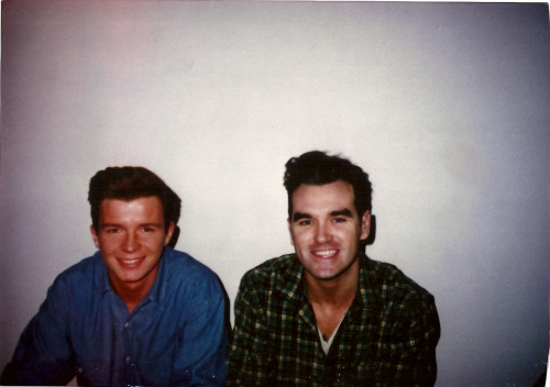 petersonreviews: Rick Astley and Morrissey, c. 1980s
