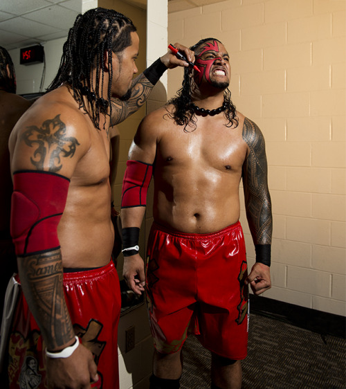 wweuniverseblog: Jimmy and Jey Uso on wearing...