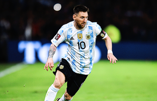 LIONEL MESSI↳ South American qualification football match for the FIFA World Cup Qatar 2022 on March