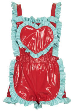 Red PVC Frill Playsuit by Meadham Kirchhoff