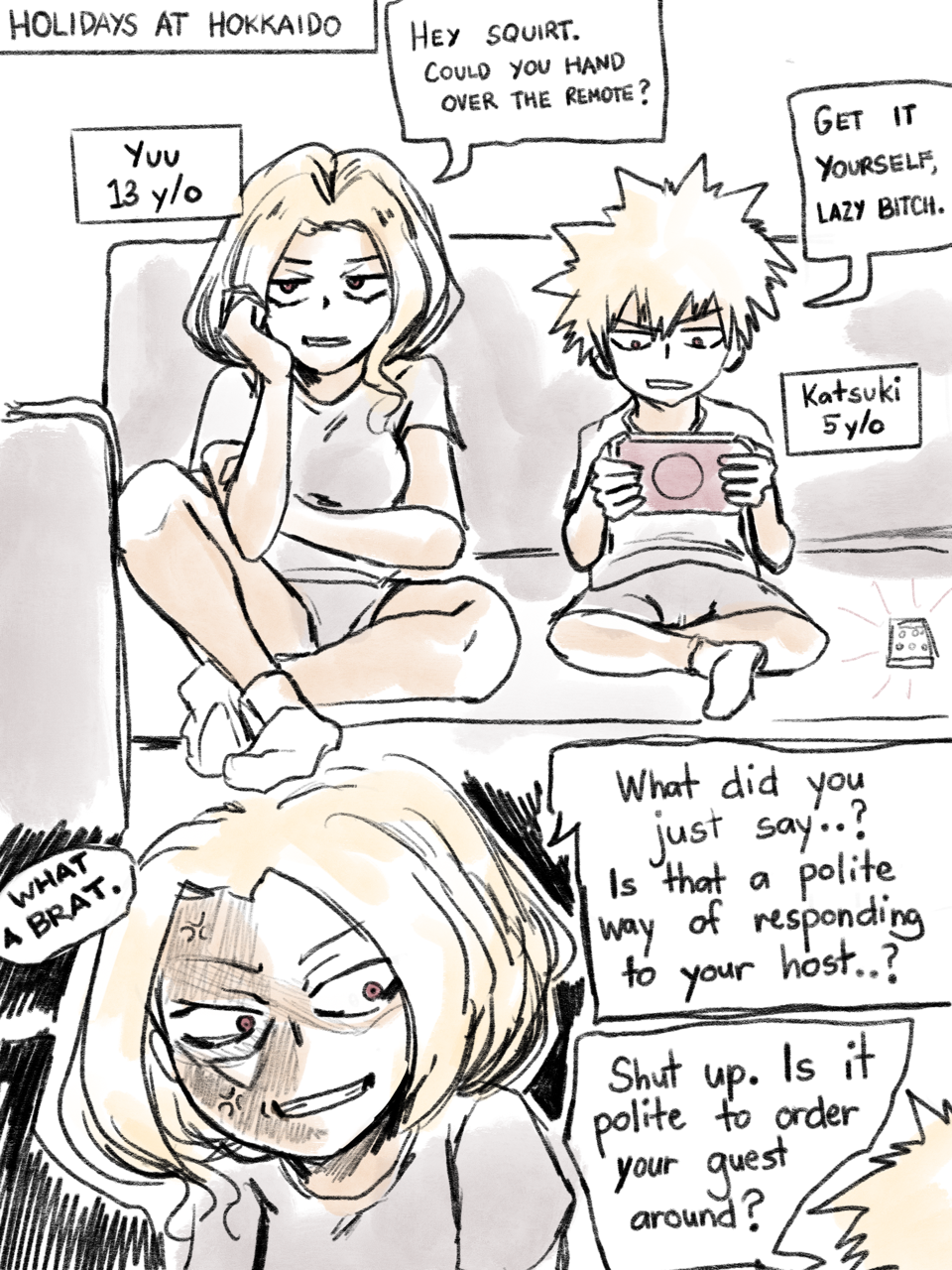 blamedorange:a concept: Bakugou and Mt. Lady being shitty cousins with the pettiest